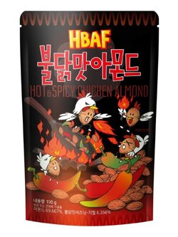 (ห่อใหญ่) Tom's Farm Honey Butter Almond #Hot&Spicy Chicken อัลมอนด์เกาหลี ทอมส์ ฮันนี่ บัตเตอร์ ขนมถั่วอัลมอนด์ อัลมอนด์อบสไตล์เกาหลี Toms HBAF อัลมอนด์อบรสไก่เผ็ด 190g