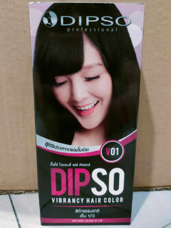 Dipso Vibrancy Hair Color #V01 Natural Black ดิ๊พโซ่ ไวเบรนซี่ แฮร์ คัลเลอร์ ครีมเปลี่ยนสีผม ปราศจากแอมโมเนีย ปิดผมขาว ปิดหงอก V01 สีดำธรรมชาติ ขนาด 60 มล.