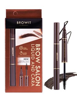 Browit by NongChat Brow Salon Liquid and Cara 1ML+3.5G #03 Glam Night Brown บราวอิท ปากกาเมจิกเขียนคิ้วและมาสคาร่าปัดคิ้ว บราวซาลอนลิควิดแอนด์คาร่า 1ML+3.5G สี 03 Glam Night Brown