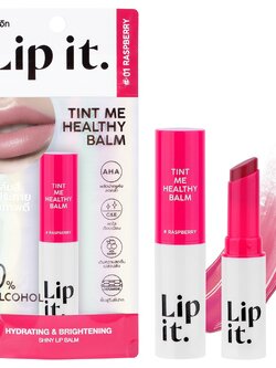 LIP IT TINT ME HEALTHY BALM 3G #01 RASBERRY LIP IT ลิปอิท ทินท์มีเฮลธ์ตี้บาล์ม กลิ่นราสเบอร์รี่ 3 กรัม