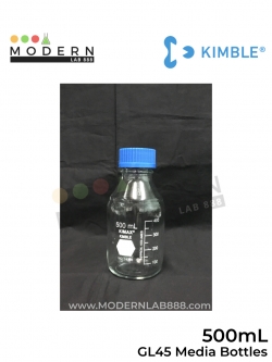 500 mL ขวดมีเดีย / GL45 Media Bottles with Blue PP Caps