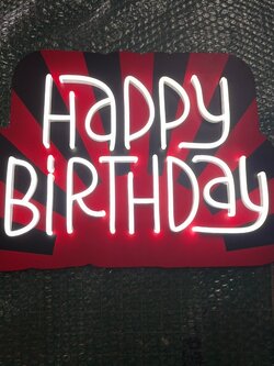 ไฟดัดนีออนเฟล็ก Happy Birthday 21x33 cm
