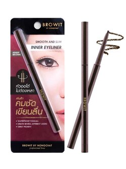 Browit By Nongchat Smooth and Slim Inner Eyeliner 0.1g #DEEP BROWN บราวอิท น้องฉัตร ดินสอเขียนขอบตา สมูทแอนด์สลิมอินเนอร์อายไลน์เนอร์ 0.1G สี DEEP BROWN