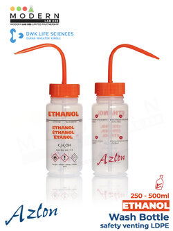 ขวดฉีดล้างพลาสติก ETHANOL / AZLON® Wash Bottle, safety venting LDPE, "ETHANOL"
