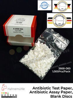 Antibiotic Test Paper (Antibiotic Assay Paper or Blank Discs) / กระดาษทดสอบความไวของเชื้อต่อยาปฏิชีวนะ (กระดาษตาปลา) 1,000ชิ้น/กล่อง