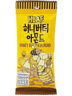 (ห่อเล็ก) Tom's Farm Honey Butter Almond #Honey Butter Almond อัลมอนด์เกาหลี ทอมส์ ฮันนี่ บัตเตอร์ ขนมถั่วอัลมอนด์ อัลมอนด์อบสไตล์เกาหลี Toms HBAF รสอัลมอนด์อบรสเนยน้ำผึ้ง 30 กรัม