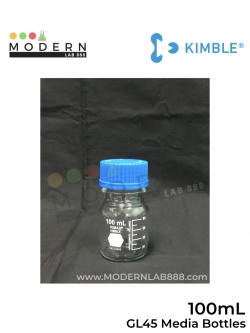 100 mL ขวดมีเดีย / GL45 Media Bottles with Blue PP Caps