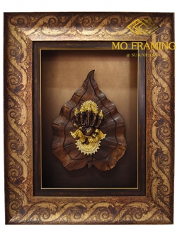 กรอบรูปพระพิฆเณศไม้สัก ปางปัญจมุขคณปติ ( ปาง 5 เศียร)