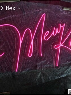 ป้ายไฟนีออน LED แสงสีชมพู #อะคริลิคใสรองหลัง