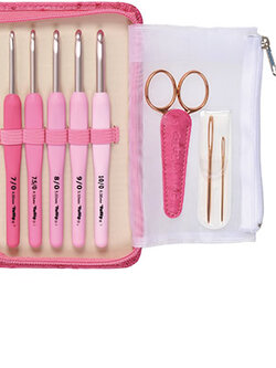 เข็มโครเชต์ Etimo Rose ชุดเซ็ทด้ามสีชมพู 14ชิ้น