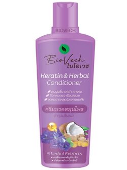 BioVech Keratin Herbal Conditioner 225ml ไบโอเวช ครีมนวดสมุนไพร บำรุงเส้นผม แก้ผมร่วงอย่างตรงจุด และเห็นผลจริง ขนาด 225 มล.