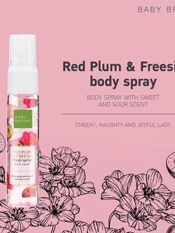 BABY BRIGHT Red Plum & Freesia Fresh Spray 20ML เบบี้ไบร์ท สเปรย์น้ำหอม สเปรย์บำรุงผิวกาย กลิ่นลูกพลัมสีแดง & ดอกฟรีเซีย กลิ่นหอมหวานซ่อนเปรี้ยว 20 มล.