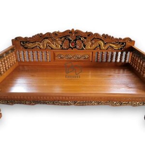 แหย่งแกะมังกรลูกกลึงขาสิงห์ไม้สัก