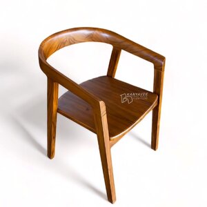 เก้าอี้อาร์มแชร์ไม้สักมินิมอล