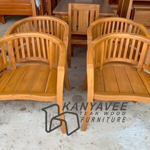 เก้าอี้กระเช้าอาร์มแชร์ไม้สัก