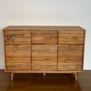 ตู้เก็บของไม้สักสีเสี้ยนขาว