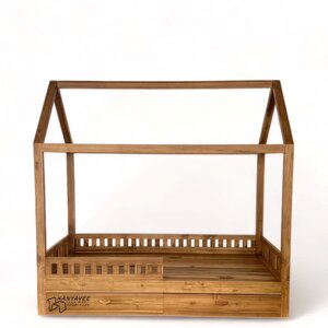 เตียงนอนไม้สักทรงนอร์ดิก 3.5 ฟุต