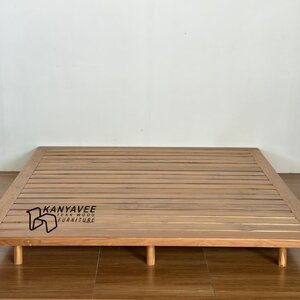 เตียงญี่ปุ่นไม้สัก 6 ฟุต สีธรรมชาติ