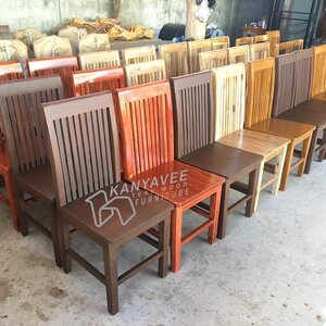 เก้าอี้มินิมอลไม้สัก