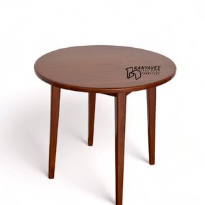 โต๊ะกลมไม้สักมินิมอล