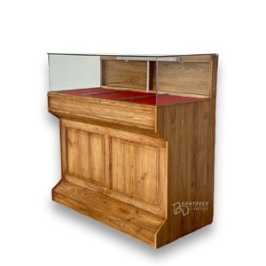 ตู้โชว์พระไม้สัก สีเสี้ยนขาว