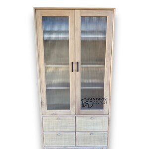 ตู้โชว์หนังสือไม้สัก