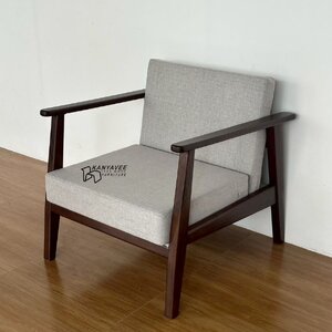 เก้าอี้พร้อมเบาะนั่ง สีวอลนัทเข้ม