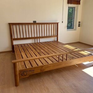 เตียงไม้สักซี่ระแนง 6 ฟุต