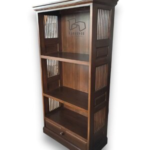 ตู้ชั้นหนังสือซี่กลมบาหลีไม้สัก