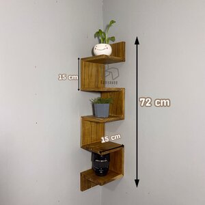 ชั้นตกแต่งผนังเข้ามุมไม้สัก