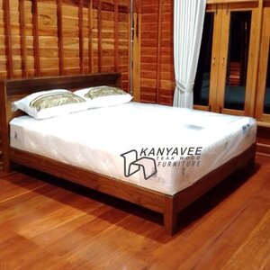 เตียงมินิมอลBOXไม้สัก 6ฟุต