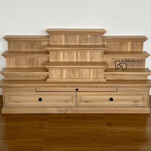 ตู้ชันวางพระไม้สัก สีมูจิ