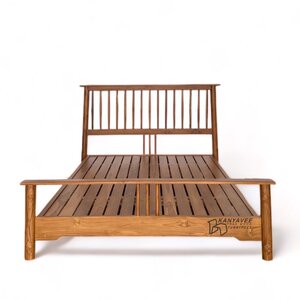 เตียงไม้สักซี่ระแนง 5 ฟุต