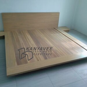 เตียงญี่ปุ่นมินิมอลไม้สัก6ฟุต