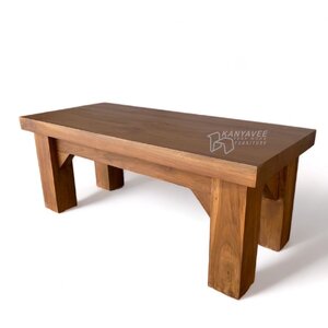 โต๊ะไม้สัก สีสักด้าน