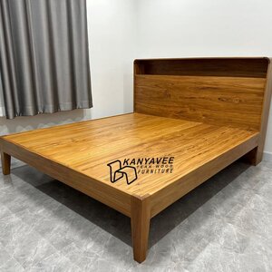 เตียงไม้สักโมเดิร์น6ฟุต