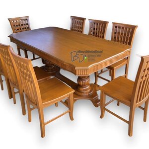 ชุดโต๊ะไม้สักเก้าอี้ไม้สัก 8ที่นั่ง