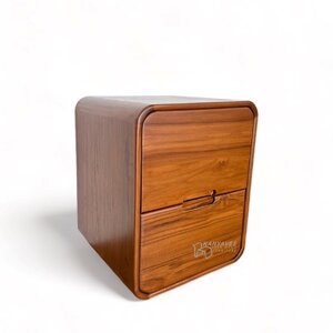 ตู้ข้างเตียงไม้สัก สีสักด้าน