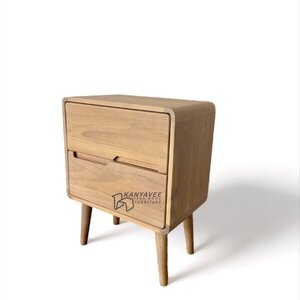 ตู้ข้างเตียงมินิมอลไม้สัก