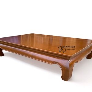 ตั่งไม้สักขาคู้ สีวอลนัท