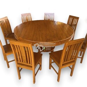 ชุดโต๊ะกลมไม้สัก