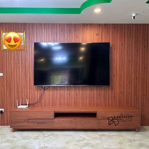 ตู้วางทีวีลิ้นชักไม้สัก สีไม้เชอร์รี่