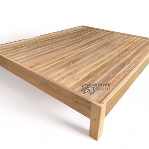 เตียงไม้สักไม่มีหัวเตียง 5 ฟุต สีมูจิ