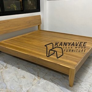 เตียงมินิมอลไม้สัก