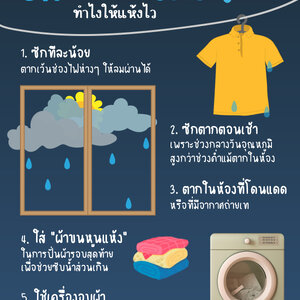 ซักผ้าหน้าฝน ทำยังไงให้แห้งไว