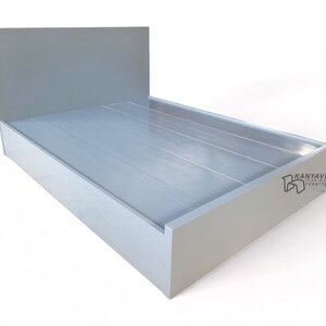 เตียงไม้สักฐานทึบสีเทา 5 ฟุต