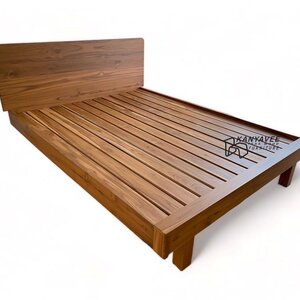เตียงไม้สักพื้นระแนง 5 ฟุต