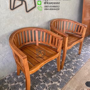 เก้าอี้กระเช้าอาร์มแชร์ไม้สัก