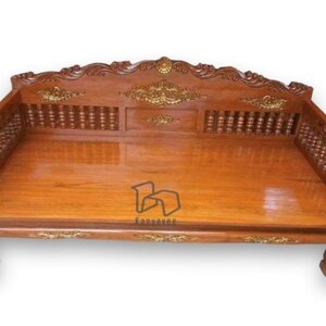 แหย่งไม้สักอบแห้งขาสิงห์แกะสลัก