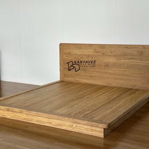 เตียงญี่ปุ่นมินิมอลไม้สักอบแห้ง6ฟุต